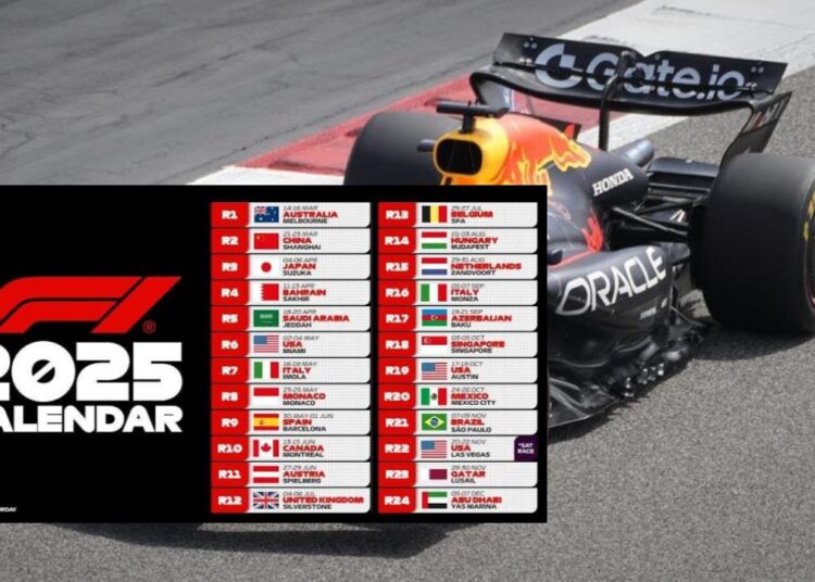Kalender Resmi Formula 1 2025 24 Seri Balapan Spektakuler