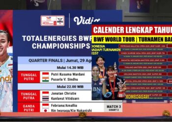 Jadwal BWF 2025 Deretan Turnamen Besar Dunia