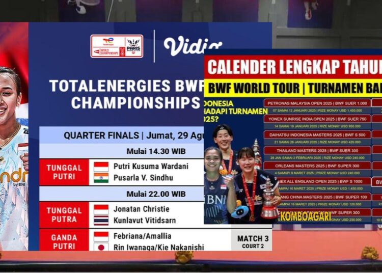 Jadwal BWF 2025 Deretan Turnamen Besar Dunia